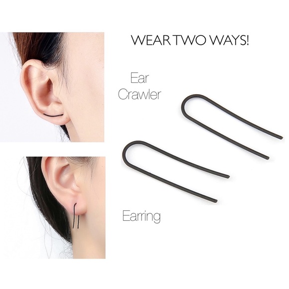 Jewelry - 3/$30 - Black Ear Wire Crawlers No Backs Needed